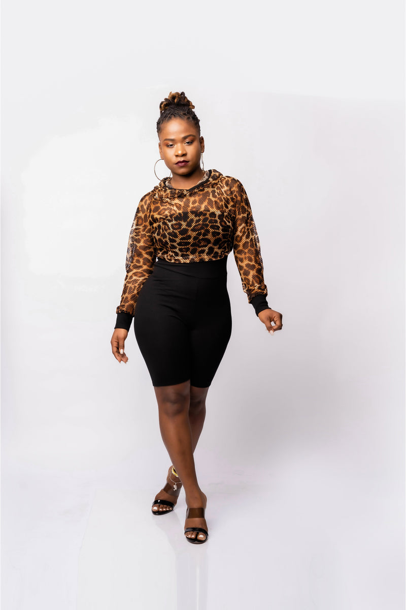 Leopard Print Biker set