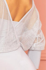 Romper set with glitter mesh top