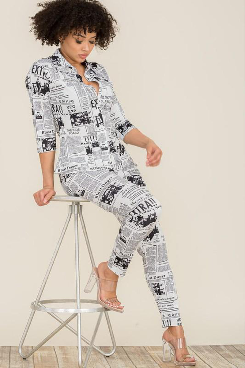 Newsprint Pants Sets