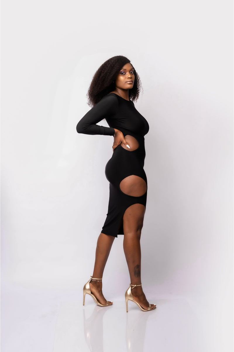 Sexy Cut Midi Dress