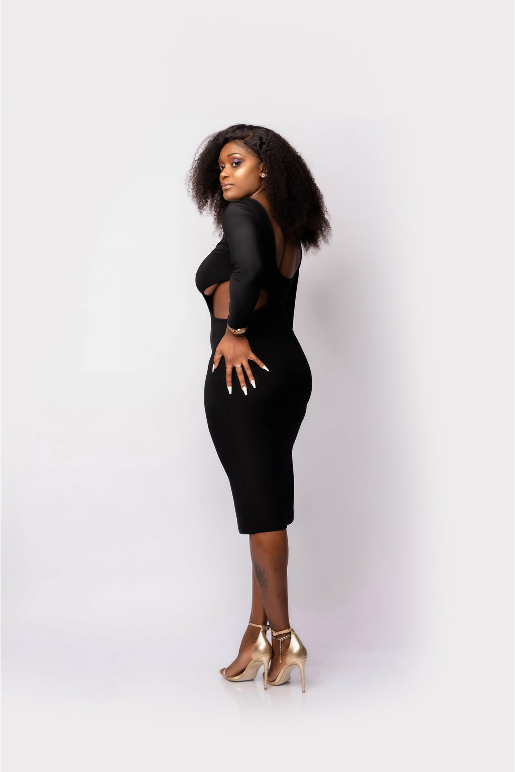 Sexy Cut Midi Dress